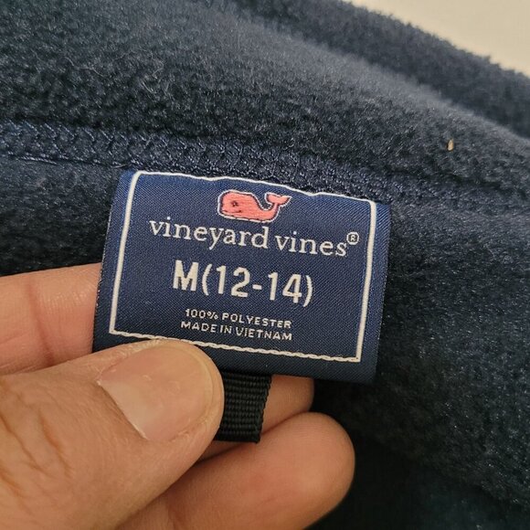 Vineyard Vines Boys Fleece Vest Navy Blue Whale Size M 12-14 - Picture 4 of 9